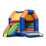 Springkussen Kleurtjes met Glijbaan te huur bij vanBos Barneveld. Dit vrolijke en kleurrijke springkussen zorgt voor veel plezier en avontuur op uw evenement of kinderfeestje. De glijbaan maakt het extra spannend voor de kinderen!