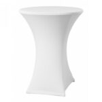 Statafelrok wit te huur bij vanBos Barneveld. Voeg een elegante en nette uitstraling toe aan uw statafel met deze strak afgewerkte witte rokken, ideaal voor evenementen, recepties of feesten.