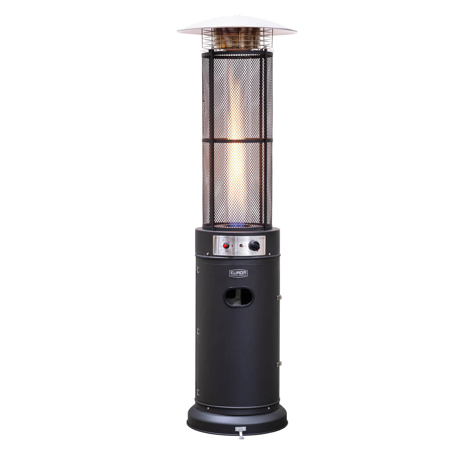 Flame heater round gas