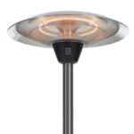 Staande elektrische heater, ideaal voor het snel en efficiënt verwarmen van binnenruimtes, beschikbaar voor verhuur bij vanBos Barneveld